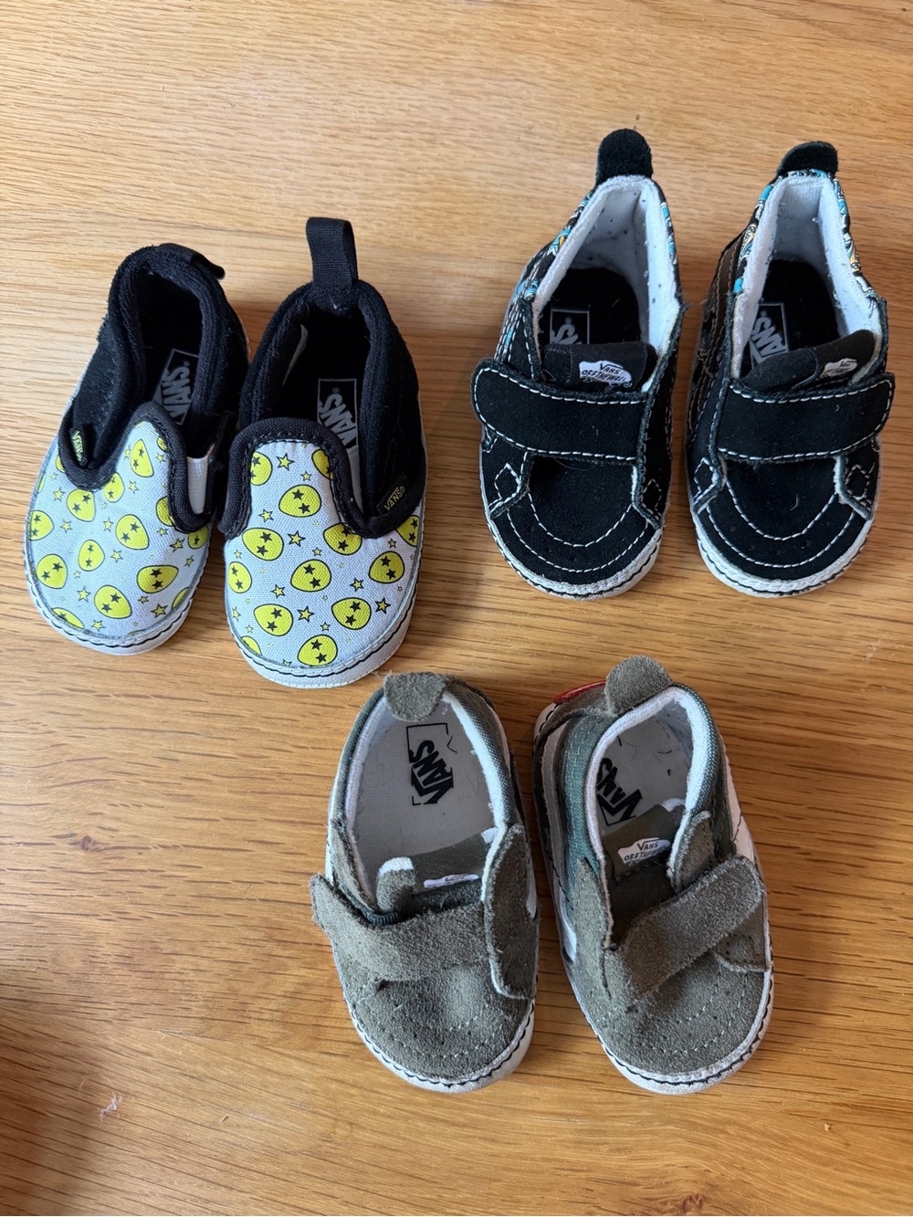 Vans Toddlers Mixed-Style Shoes in Black, Yellow, and Olive